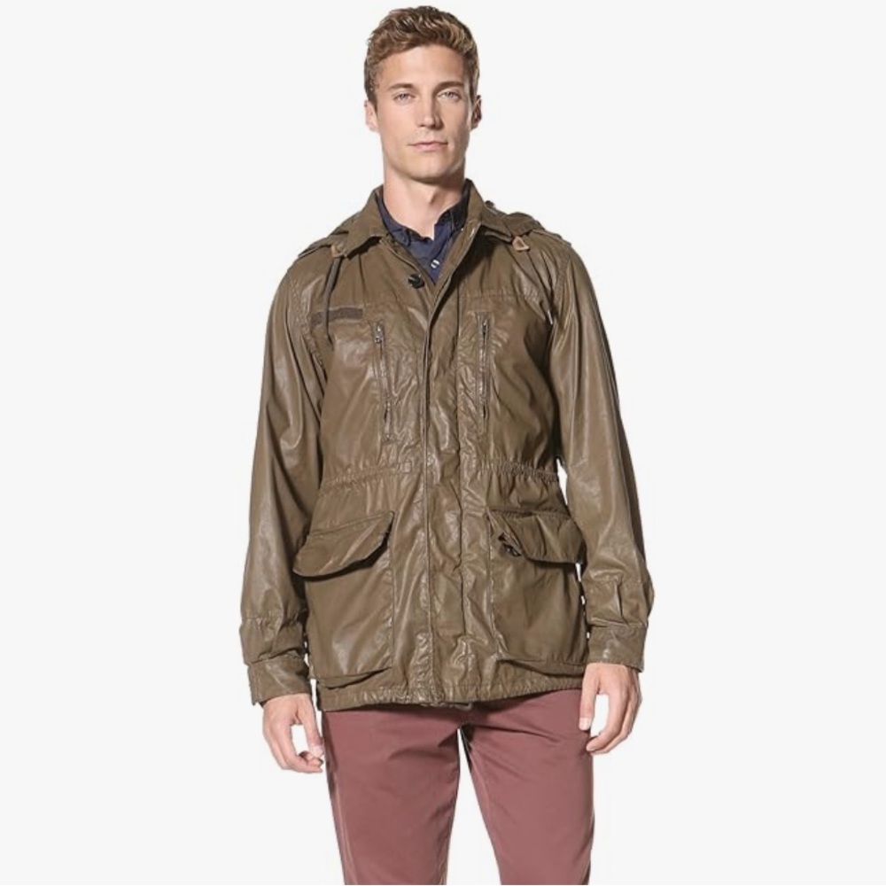 French Connection Men's Brown Military Style Jacket Size Large